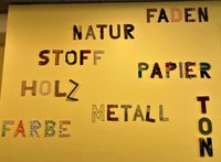 Holz Metall Papier Stoff Materialienarten